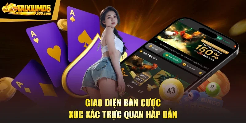 Giao diện bàn cược xúc xắc trực quan hấp dẫn